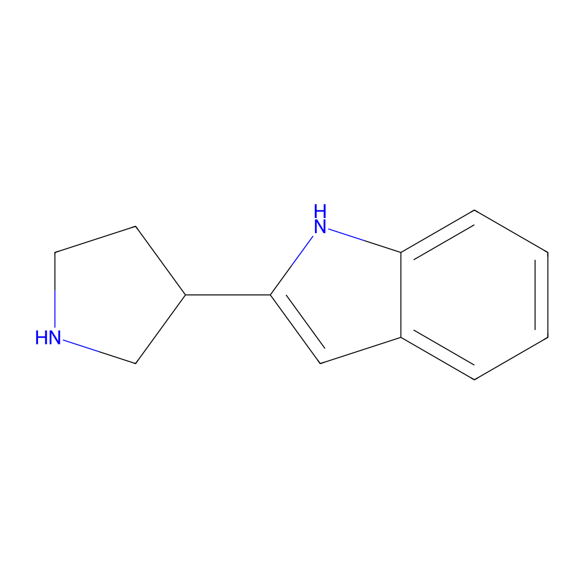 2-(pyrrolidin-3-yl)-1H-indole molecular structure, CAS 1260680-48-5