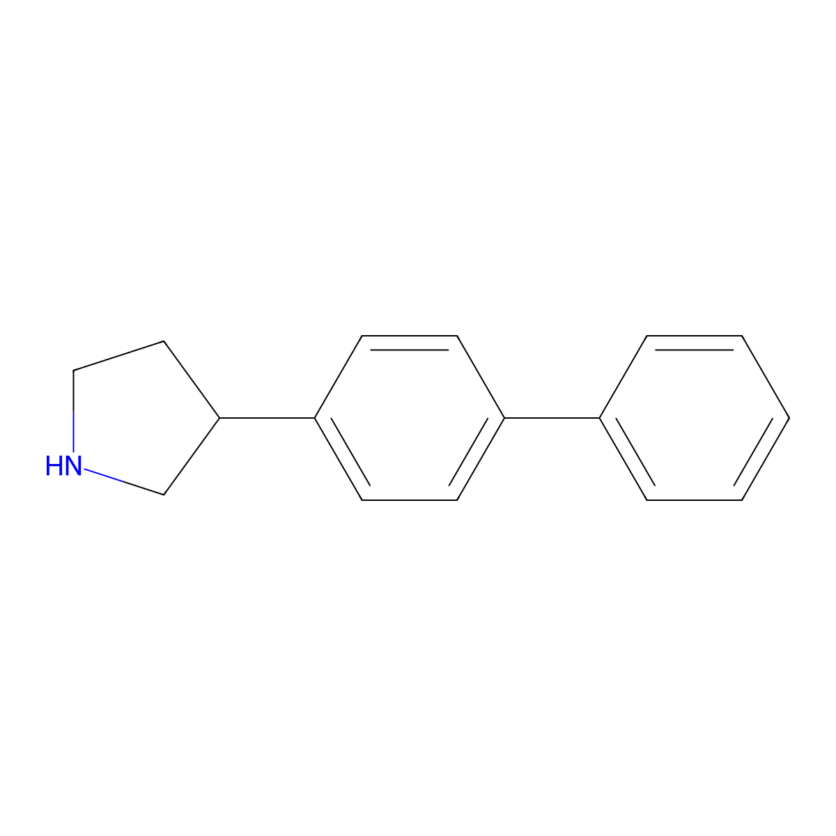 3-(4-Phenylphenyl)pyrrolidine molecular structure, CAS 1260680-62-3