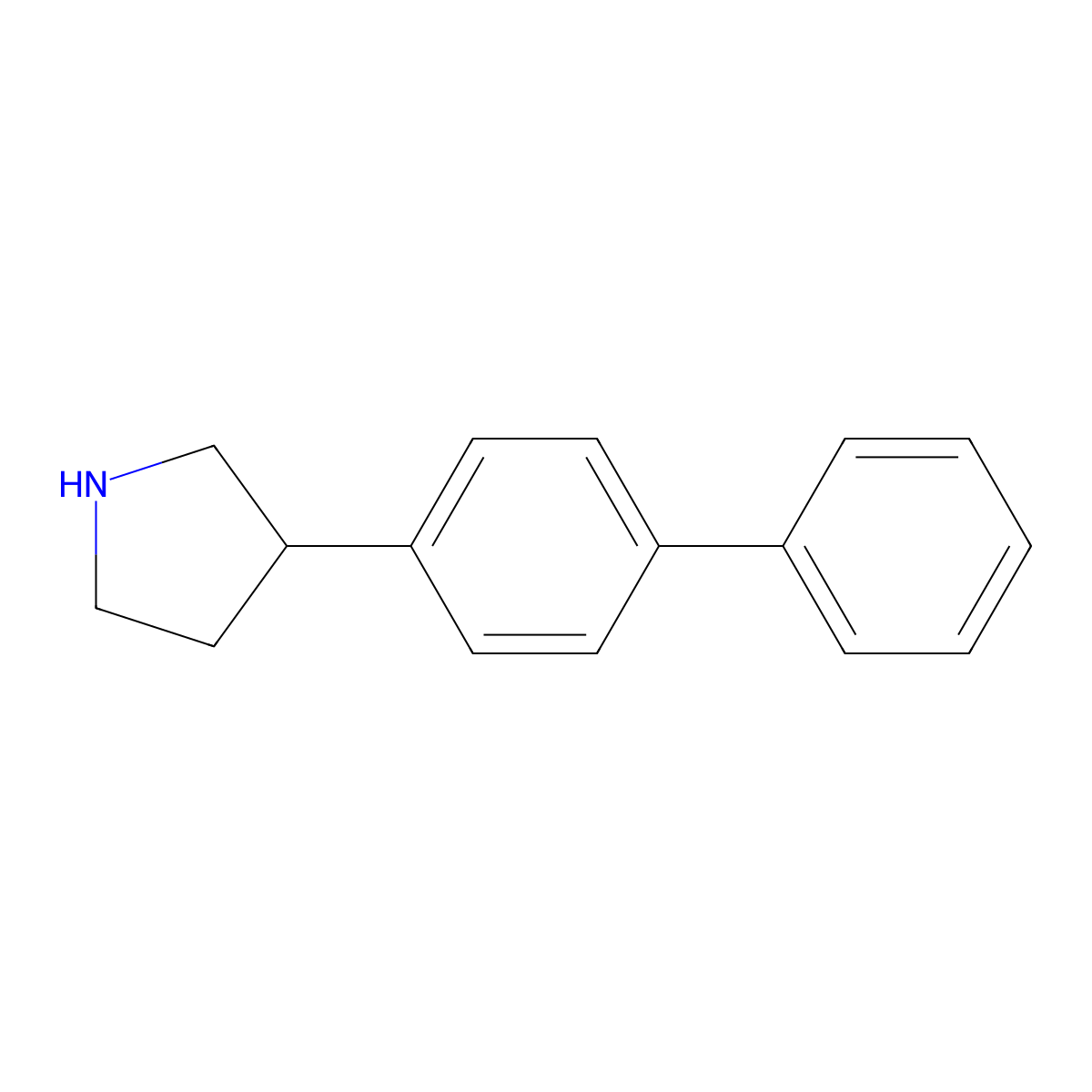 3-(4-Phenylphenyl)pyrrolidine molecular structure, CAS 1260680-62-3