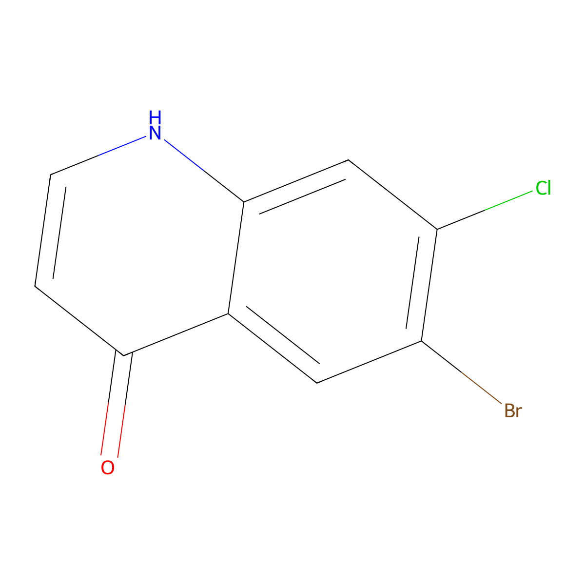 6-Bromo-7-chloroquinolin-4-ol molecular structure, CAS 1260680-69-0