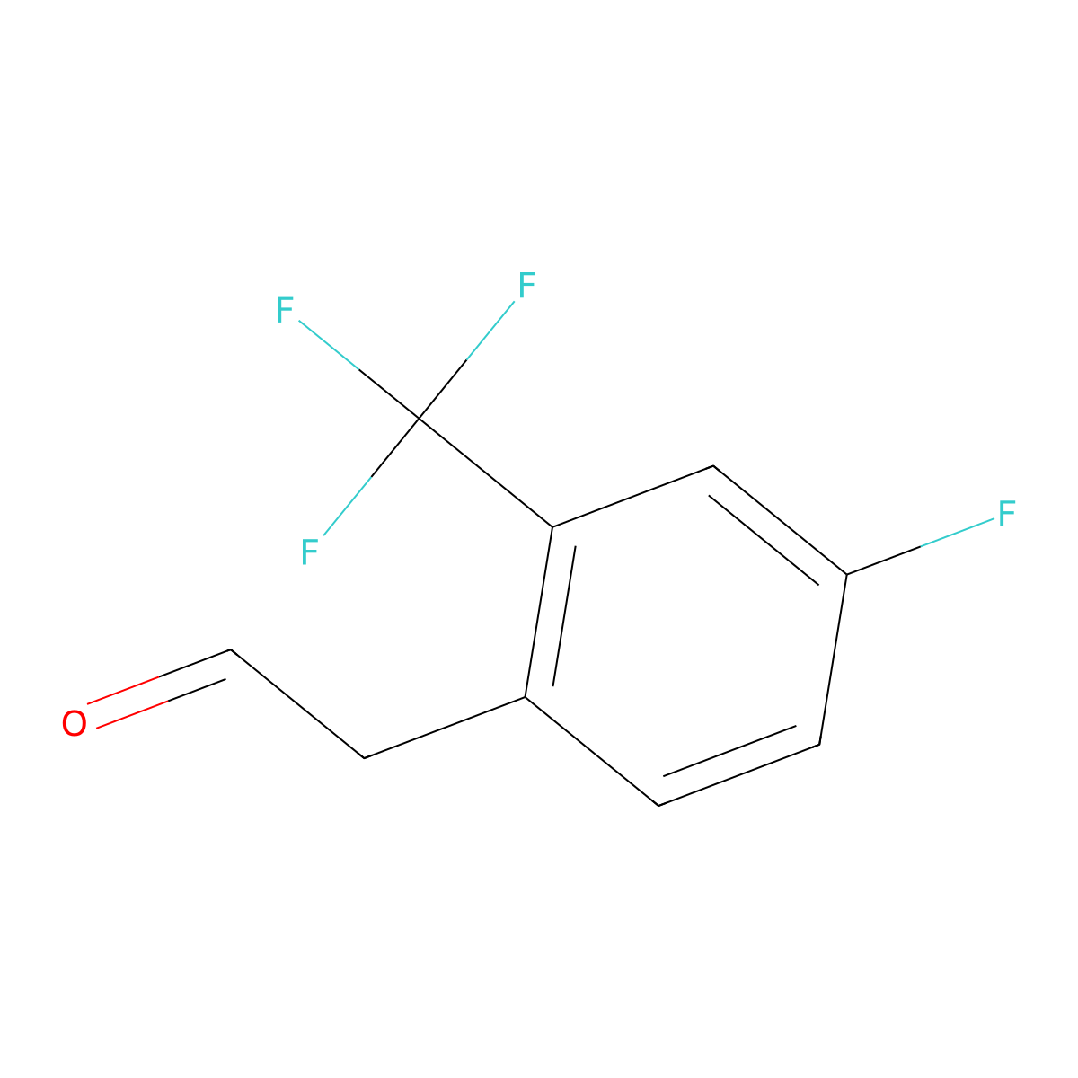 2-[4-Fluoro-2-(trifluoromethyl)phenyl]acetaldehyde molecular structure, CAS 1260681-64-8