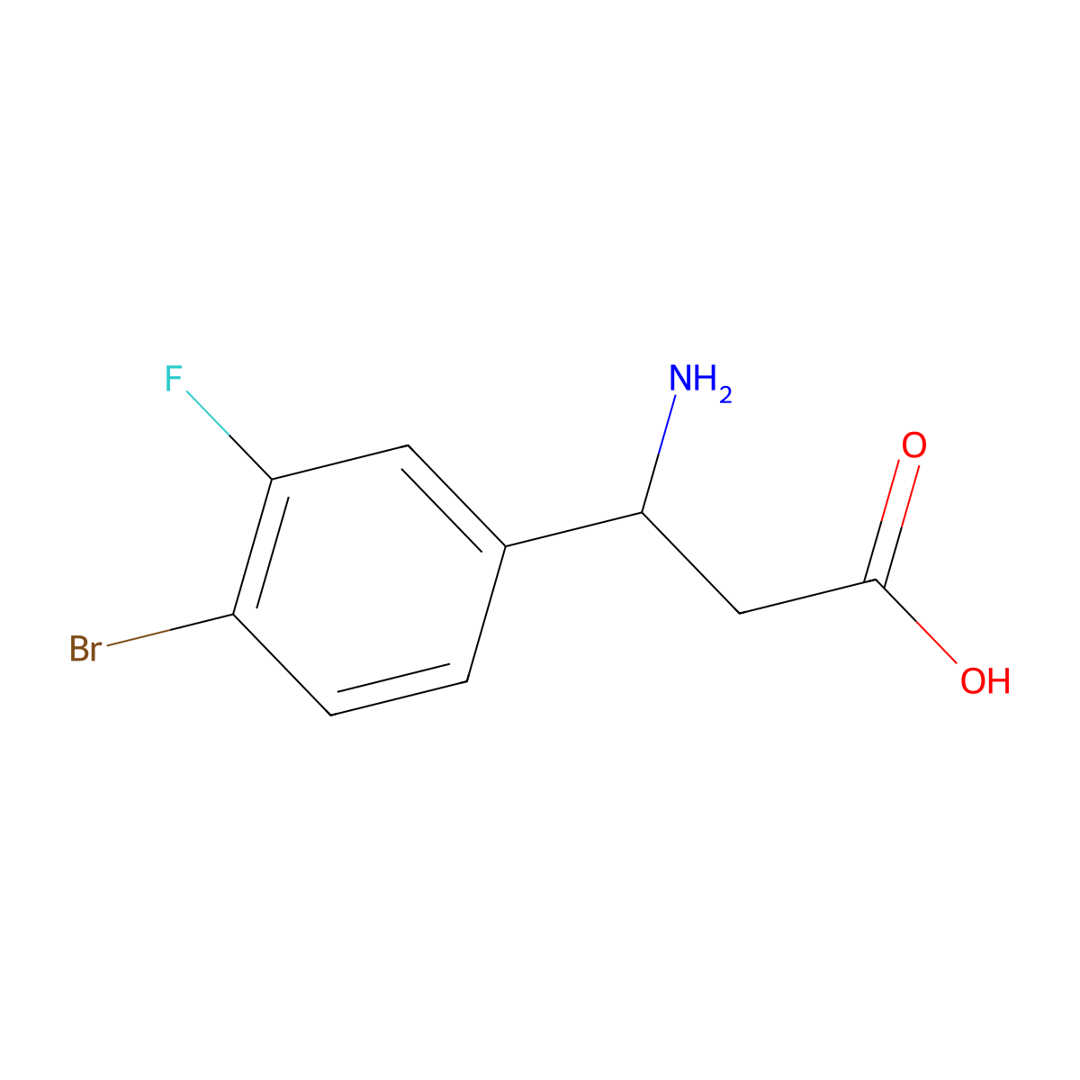 3-Amino-3-(4-bromo-3-fluorophenyl)propanoic acid molecular structure, CAS 1260682-05-0