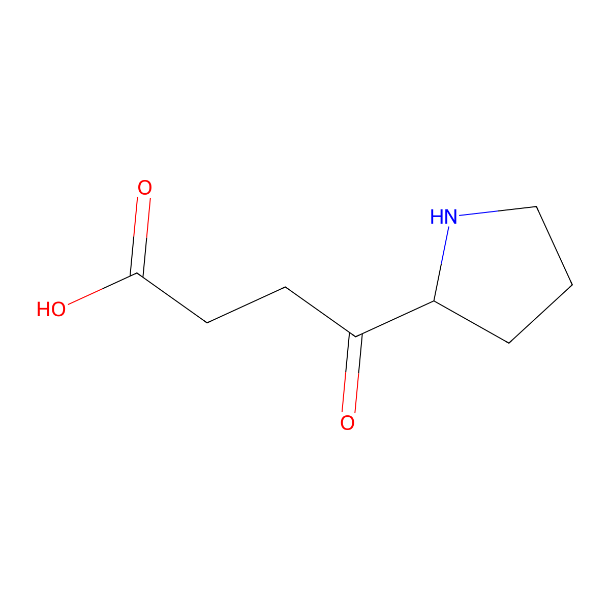 4-Oxo-4-(pyrrolidin-2-yl)butanoic acid molecular structure, CAS 1260682-30-1
