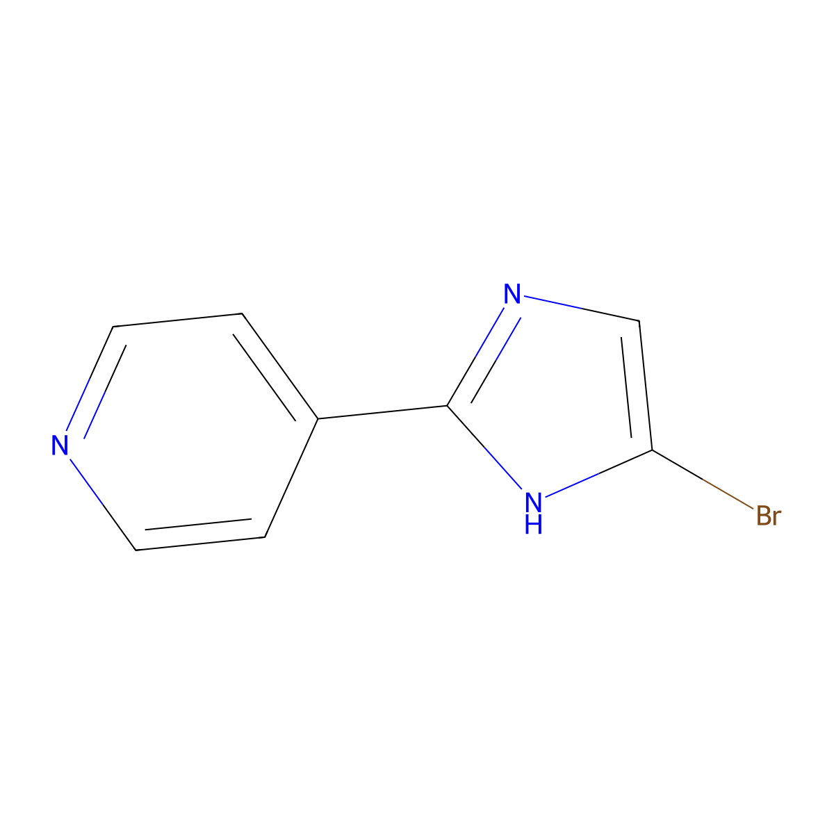 4-(5-bromo-1H-imidazol-2-yl)pyridine molecular structure, CAS 1260682-35-6