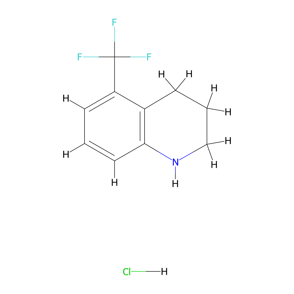5-Trifluoromethyl-1,2,3,4-tetrahydroquinoline hydrochloride molecular structure, CAS 1260683-15-5