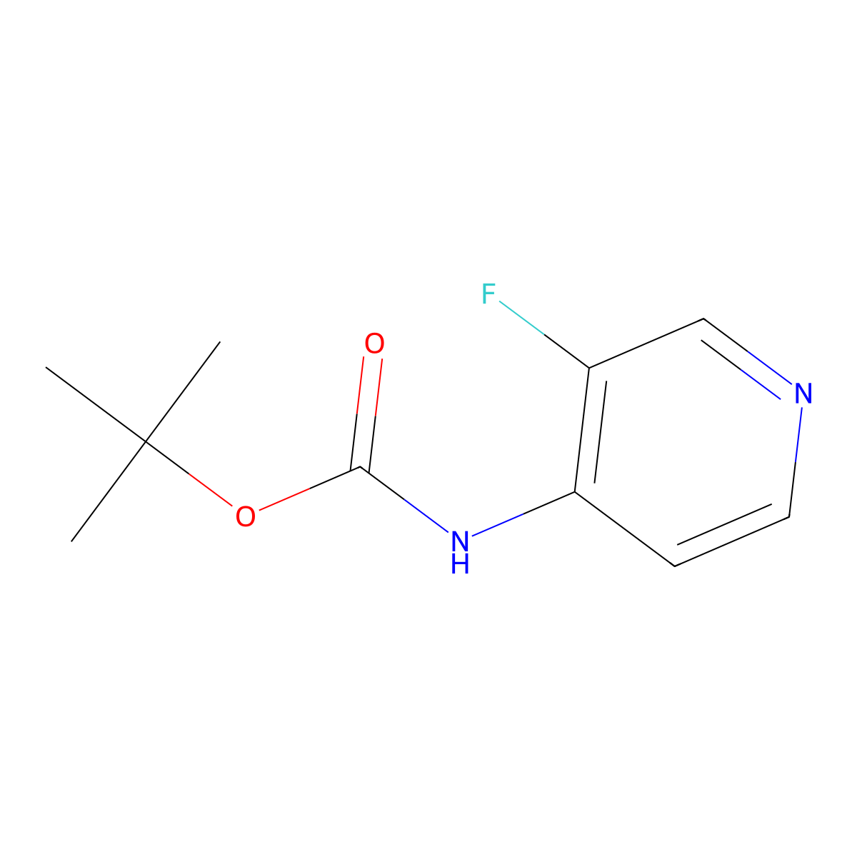 tert-Butyl (3-fluoropyridin-4-yl)carbamate molecular structure, CAS 1260683-20-2