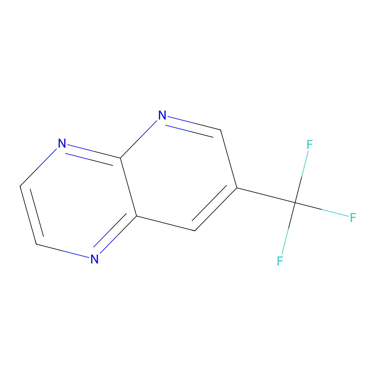 Pyrido(2,3-b)pyrazine, 7-(trifluoromethyl)- molecular structure, CAS 1260683-21-3