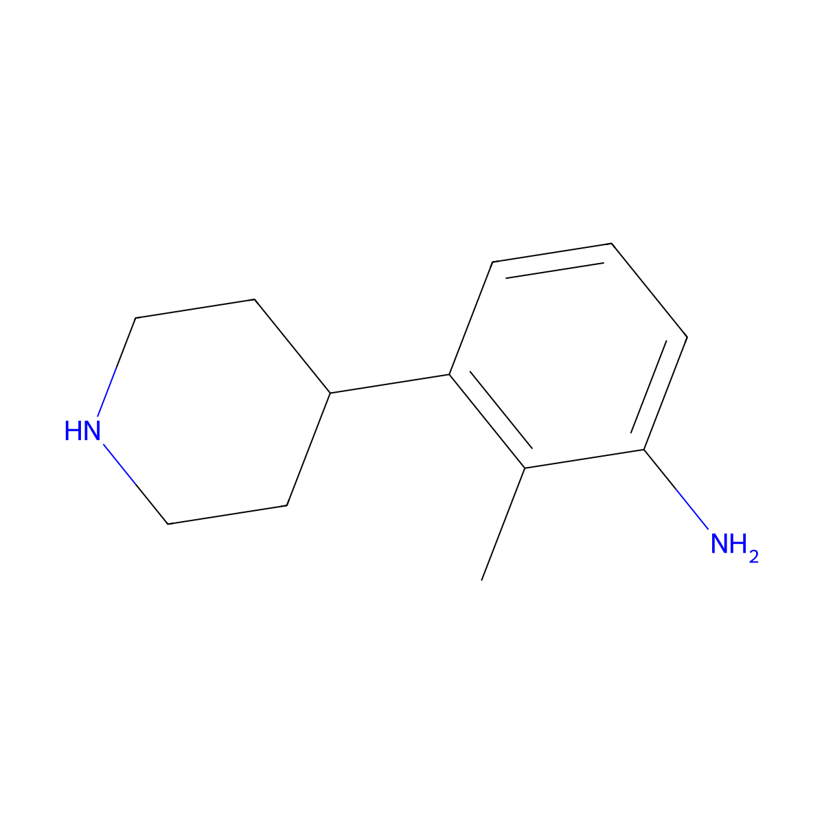 2-Methyl-3-(piperidin-4-yl)aniline molecular structure, CAS 1260683-49-5