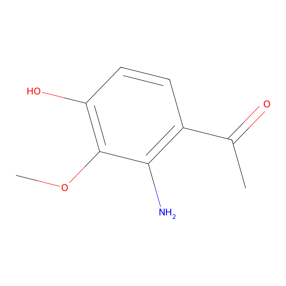 1-(2-Amino-4-hydroxy-3-methoxyphenyl)ethanone molecular structure, CAS 1260683-60-0