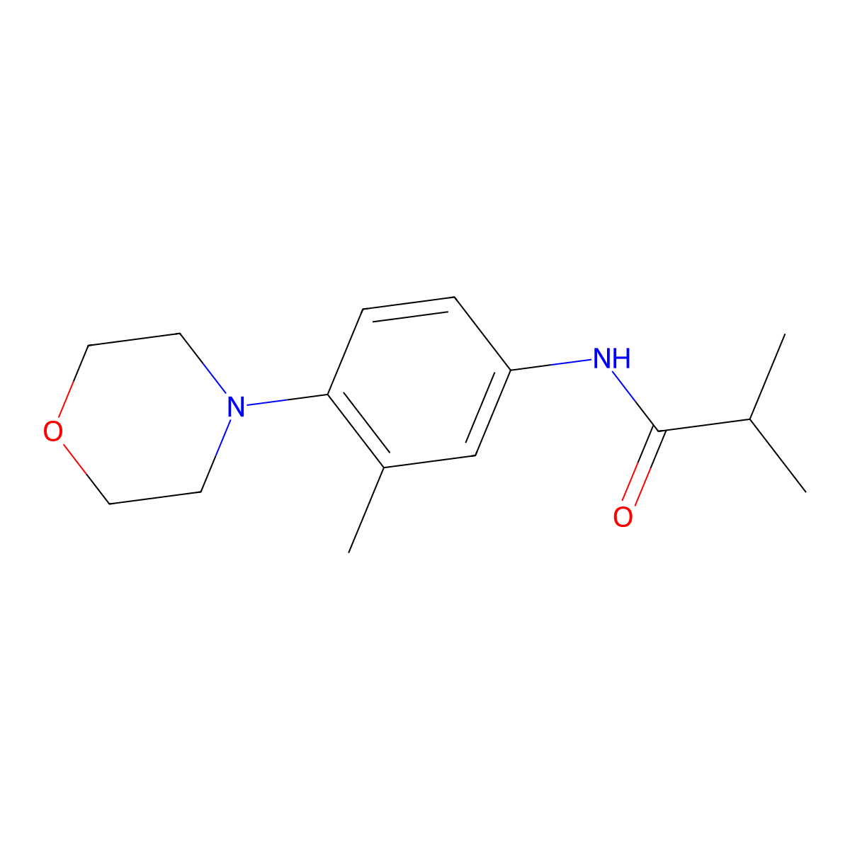 2-methyl-N-[3-methyl-4-(4-morpholinyl)phenyl]propanamide molecular structure, CAS 1260687-38-4