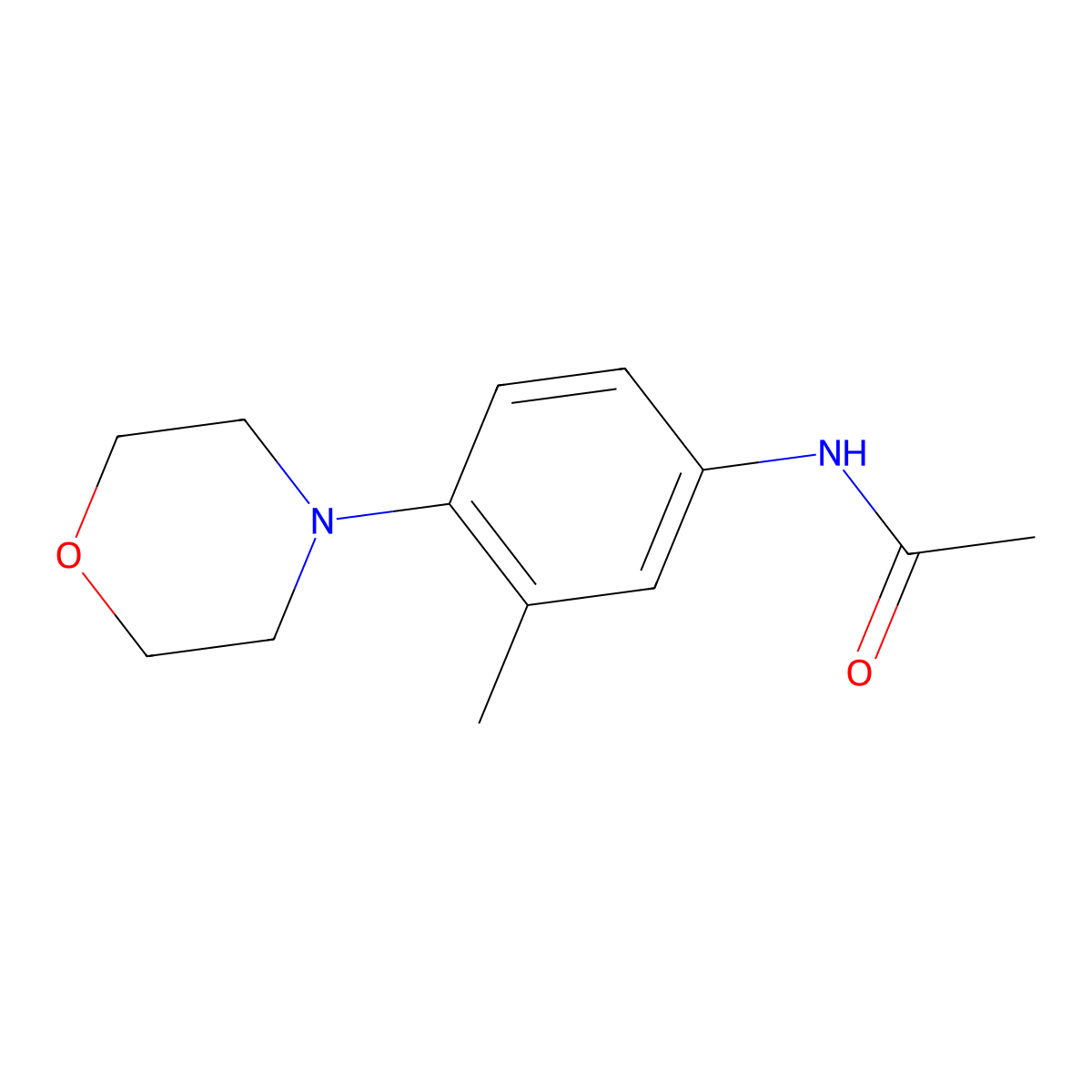 N-[3-methyl-4-(4-morpholinyl)phenyl]acetamide molecular structure, CAS 1260687-42-0