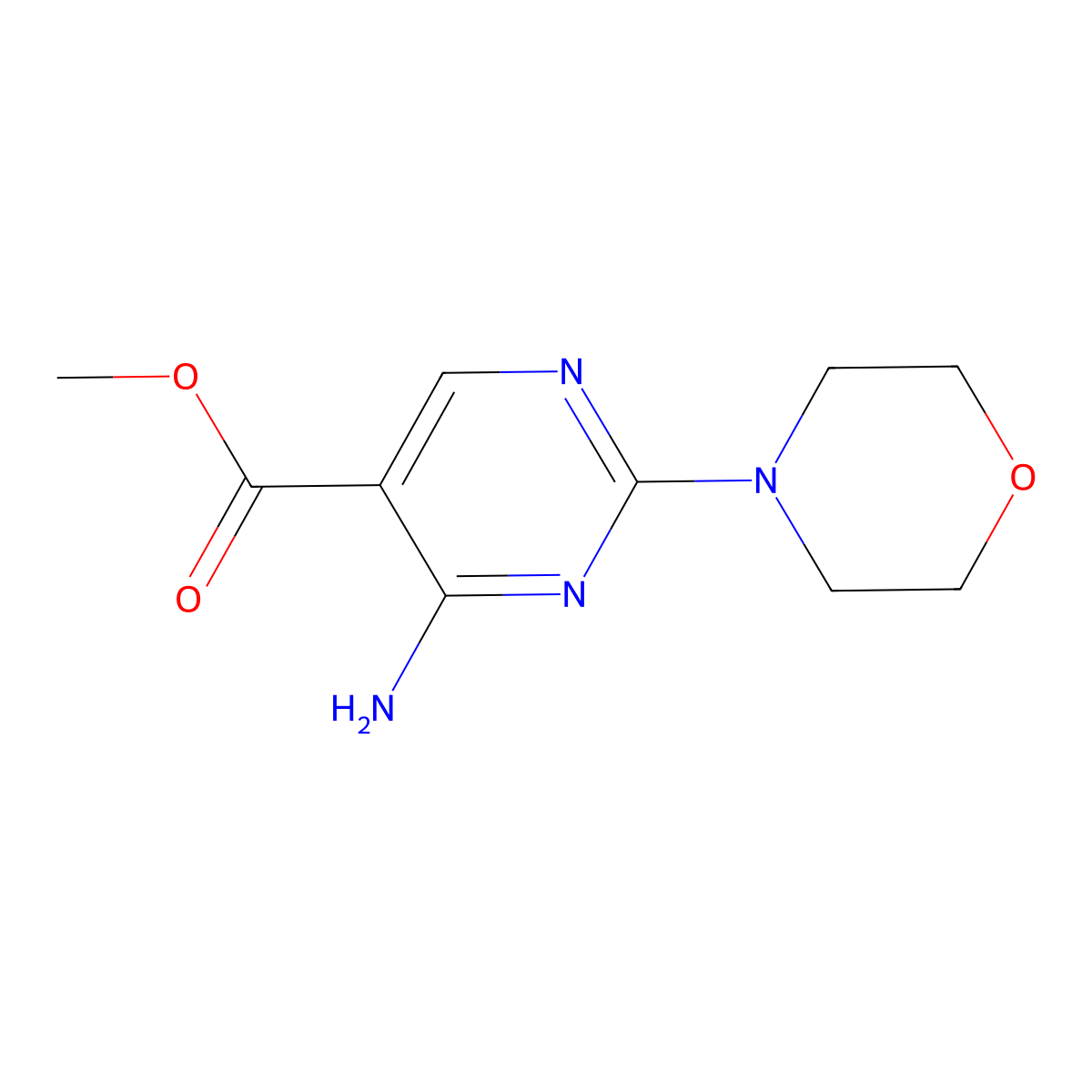Methyl 4-amino-2-(morpholin-4-yl)pyrimidine-5-carboxylate molecular structure, CAS 1260689-41-5