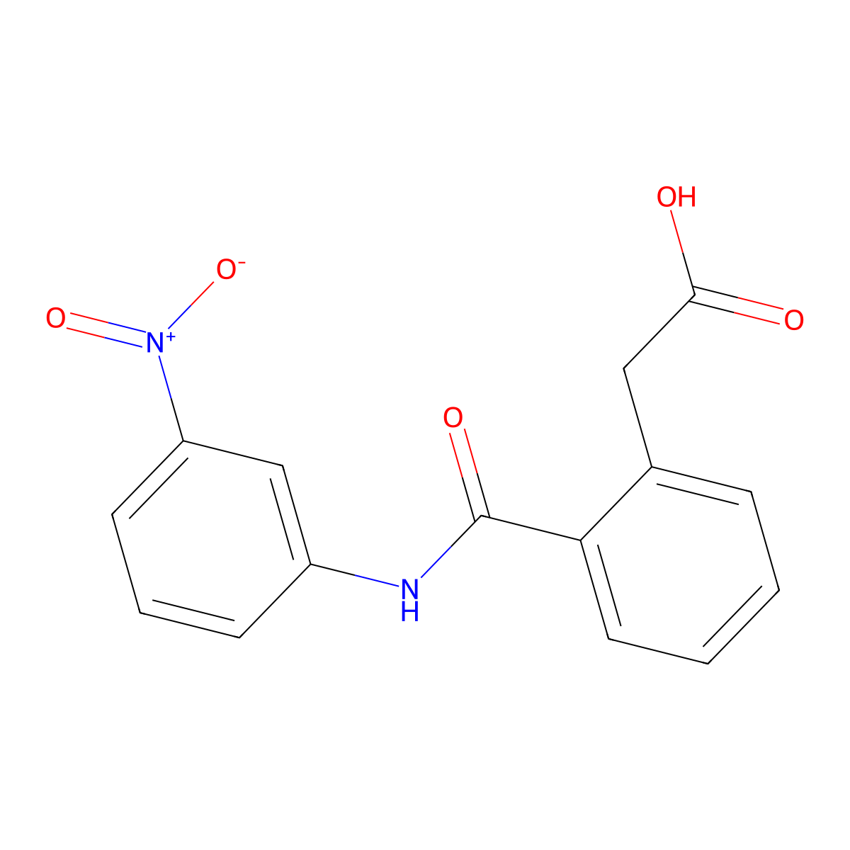 2-[2-[(3-nitrophenyl)carbamoyl]phenyl]acetic Acid molecular structure, CAS 126069-80-5
