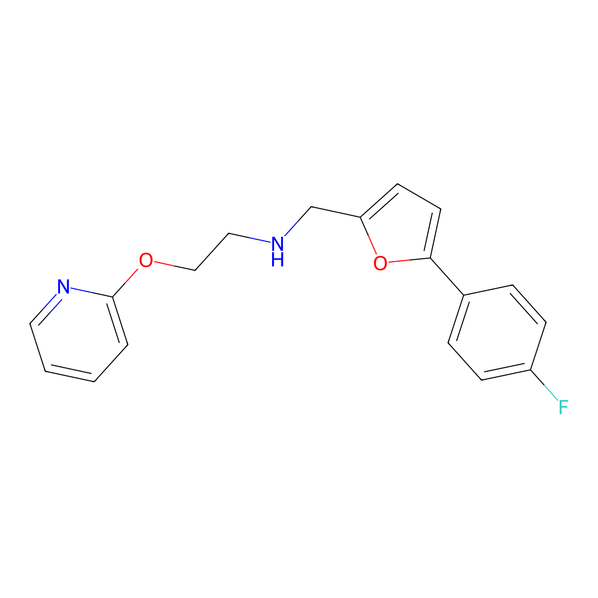 N-{[5-(4-fluorophenyl)furan-2-yl]methyl}-2-(pyridin-2-yloxy)ethanamine molecular structure, CAS 1260698-23-4
