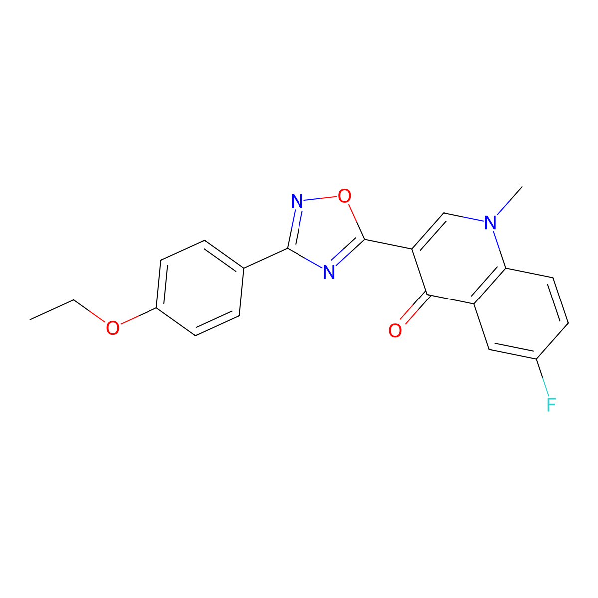 3-(3-(4-ethoxyphenyl)-1,2,4-oxadiazol-5-yl)-6-fluoro-1-methylquinolin-4(1H)-one molecular structure, CAS 1260701-01-6