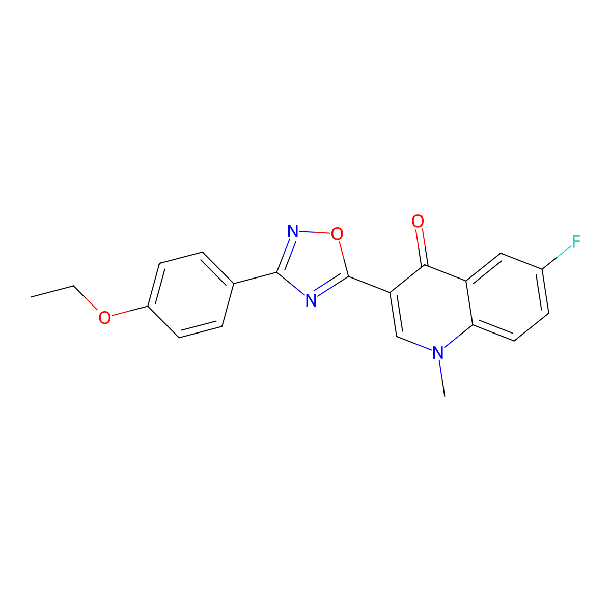 3-(3-(4-ethoxyphenyl)-1,2,4-oxadiazol-5-yl)-6-fluoro-1-methylquinolin-4(1H)-one molecular structure, CAS 1260701-01-6