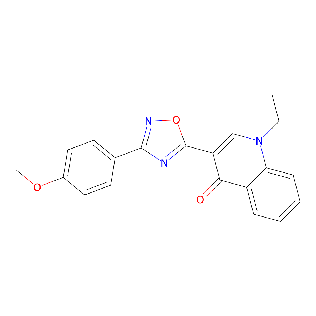 1-ethyl-3-(3-(4-methoxyphenyl)-1,2,4-oxadiazol-5-yl)quinolin-4(1H)-one molecular structure, CAS 1260703-59-0