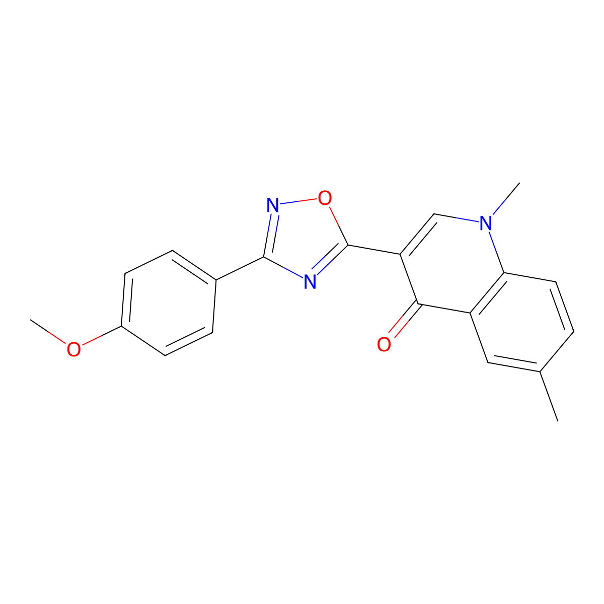 3-(3-(4-methoxyphenyl)-1,2,4-oxadiazol-5-yl)-1,6-dimethylquinolin-4(1H)-one molecular structure, CAS 1260704-93-5