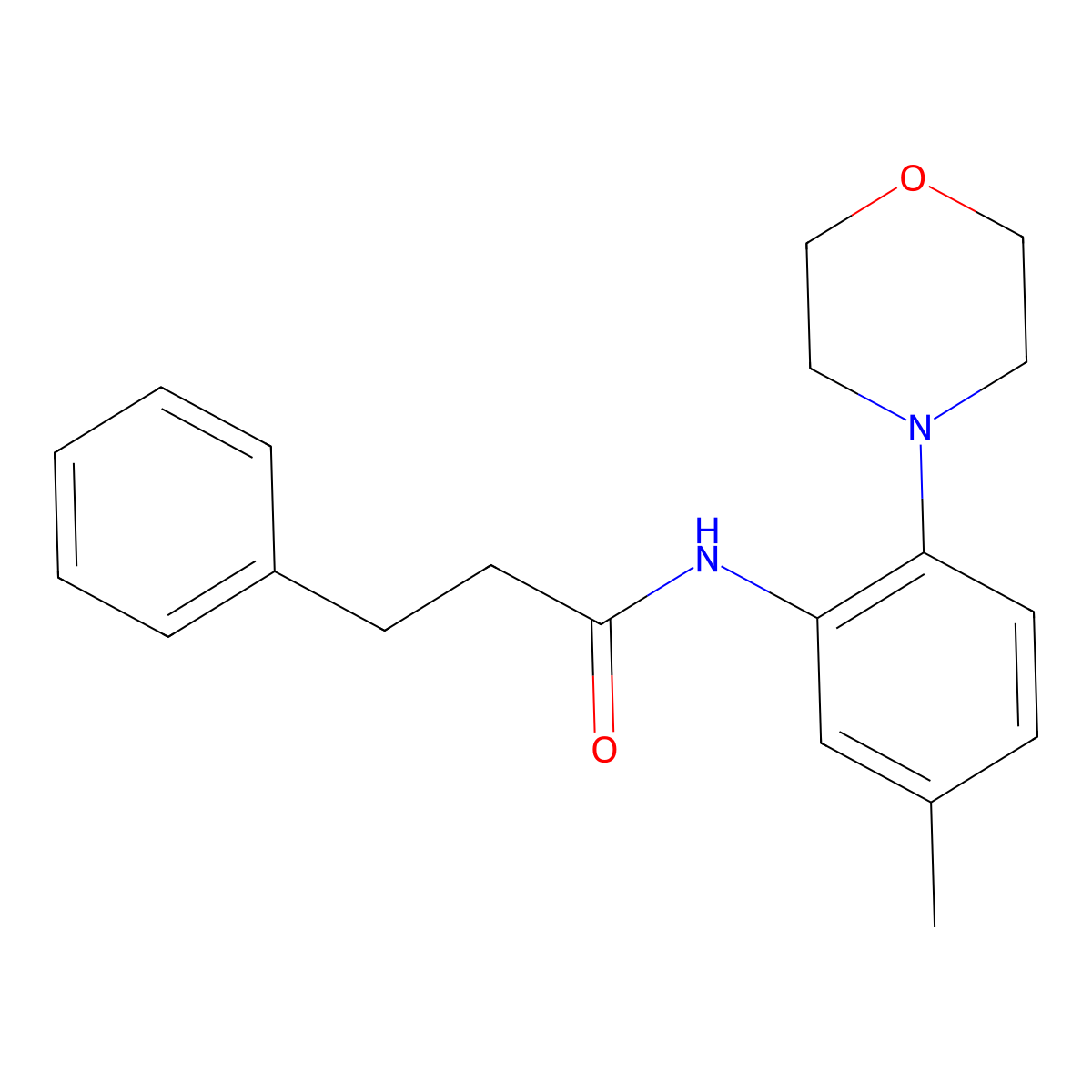 N-(5-methyl-2-morpholin-4-ylphenyl)-3-phenylpropanamide molecular structure, CAS 1260707-56-9