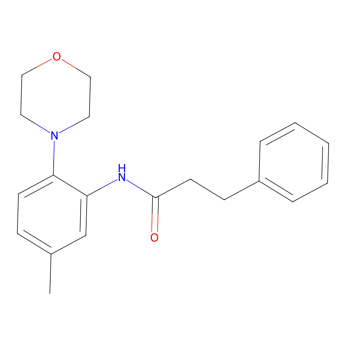 N-(5-methyl-2-morpholin-4-ylphenyl)-3-phenylpropanamide molecular structure, CAS 1260707-56-9