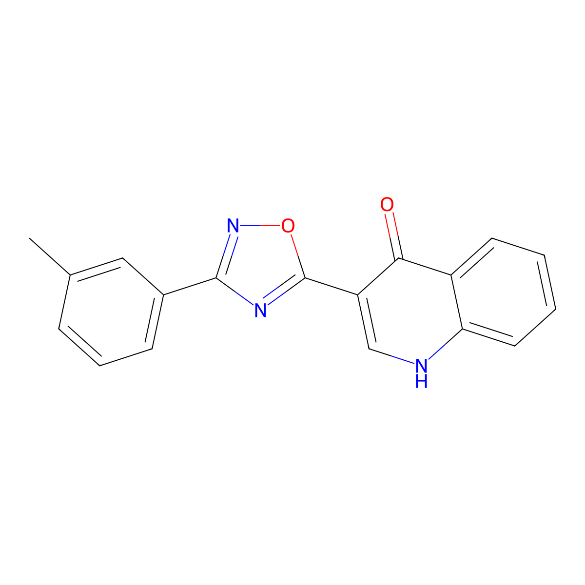 3-(3-(m-tolyl)-1,2,4-oxadiazol-5-yl)quinolin-4(1H)-one molecular structure, CAS 1260708-23-3