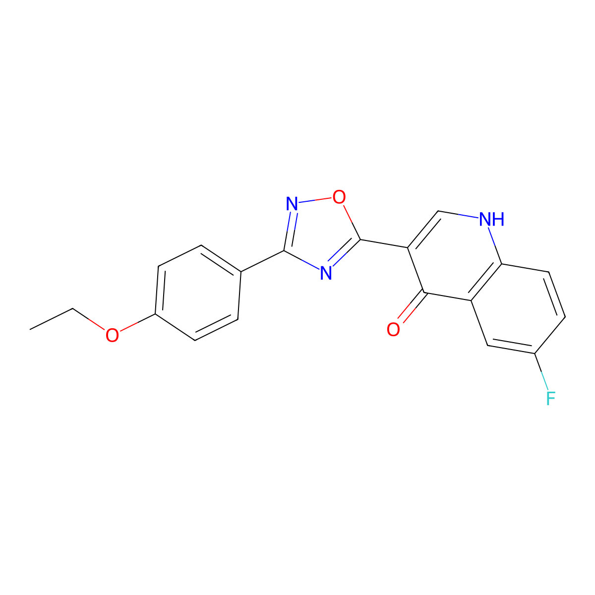 3-(3-(4-ethoxyphenyl)-1,2,4-oxadiazol-5-yl)-6-fluoroquinolin-4(1H)-one molecular structure, CAS 1260708-28-8