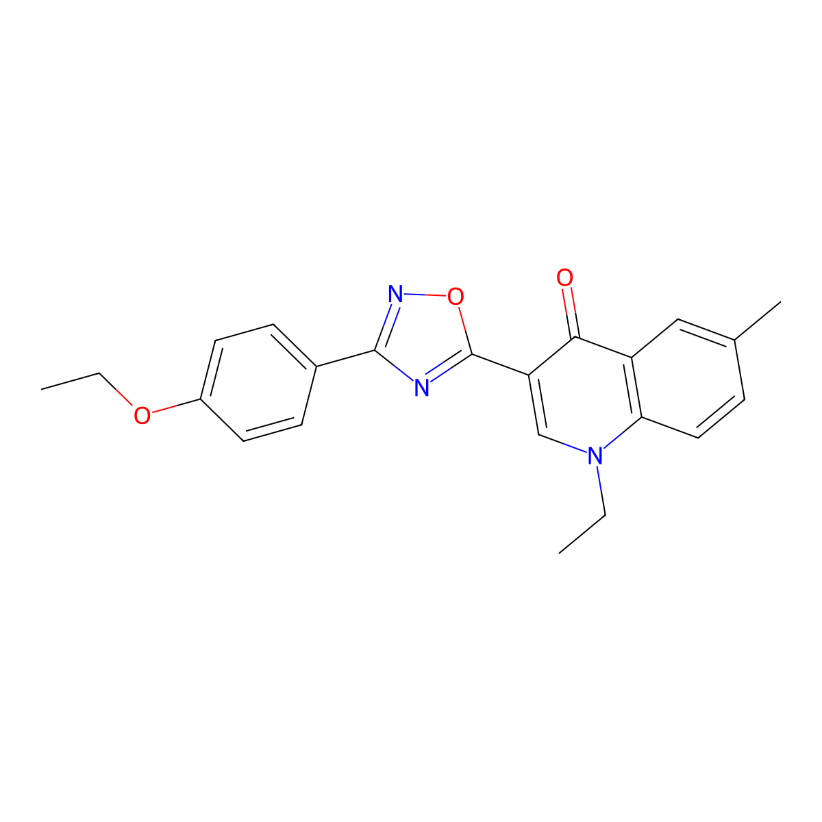 3-[3-(4-ethoxyphenyl)-1,2,4-oxadiazol-5-yl]-1-ethyl-6-methylquinolin-4(1H)-one molecular structure, CAS 1260712-94-4