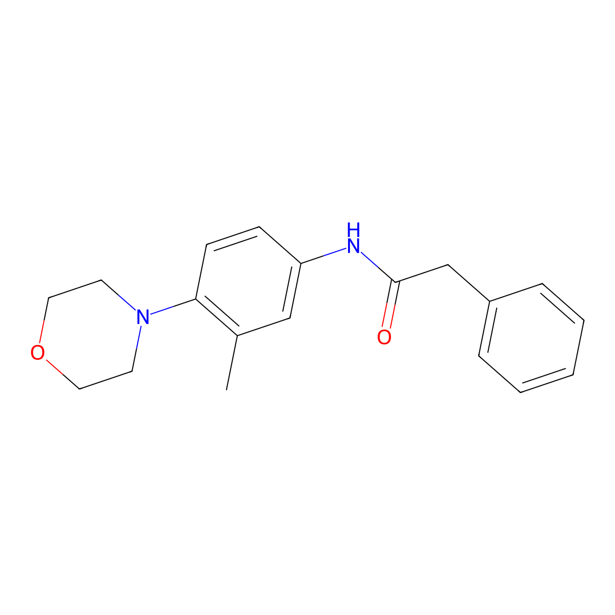N-[3-methyl-4-(4-morpholinyl)phenyl]-2-phenylacetamide molecular structure, CAS 1260722-04-0