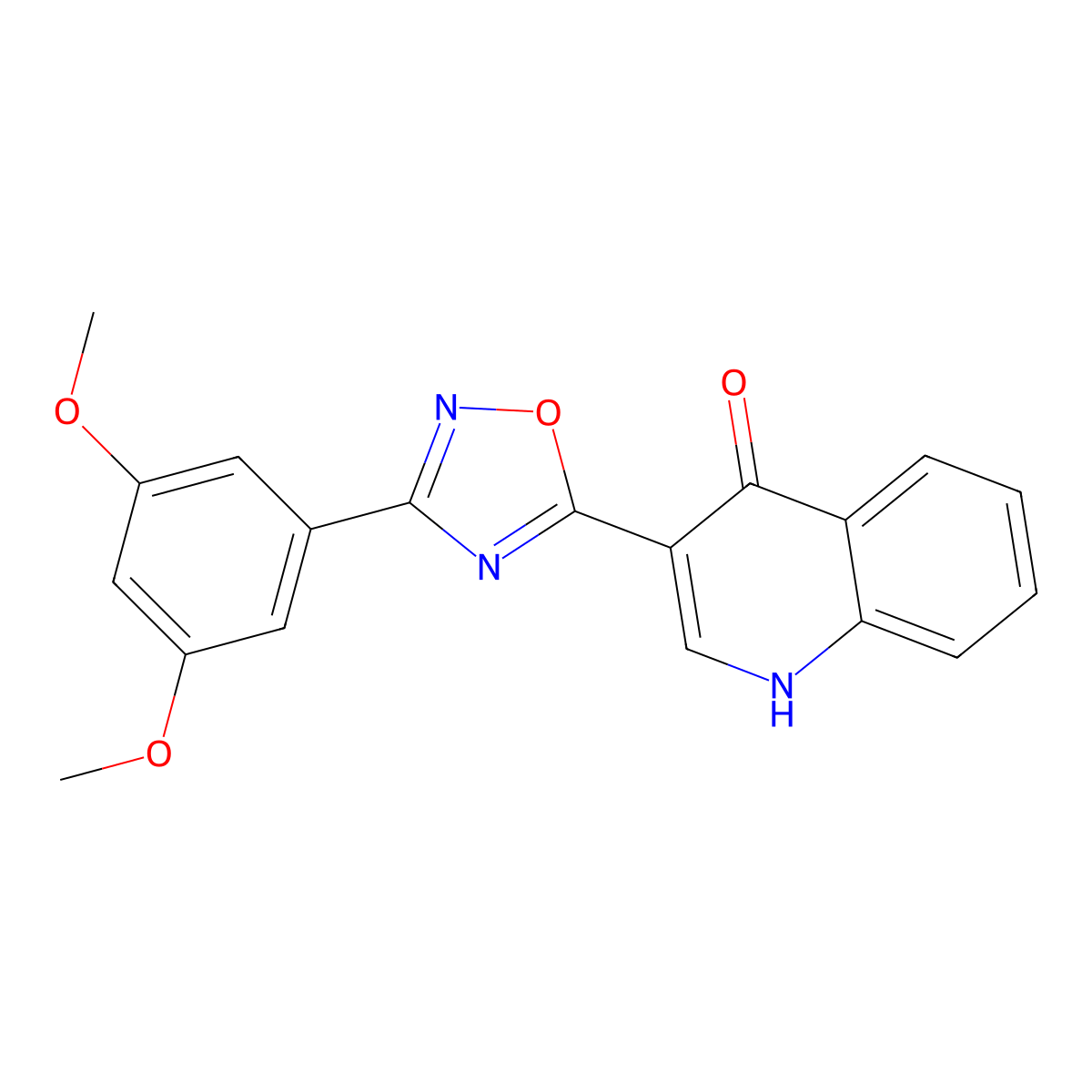 3-(3-(3,5-dimethoxyphenyl)-1,2,4-oxadiazol-5-yl)quinolin-4(1H)-one molecular structure, CAS 1260722-50-6
