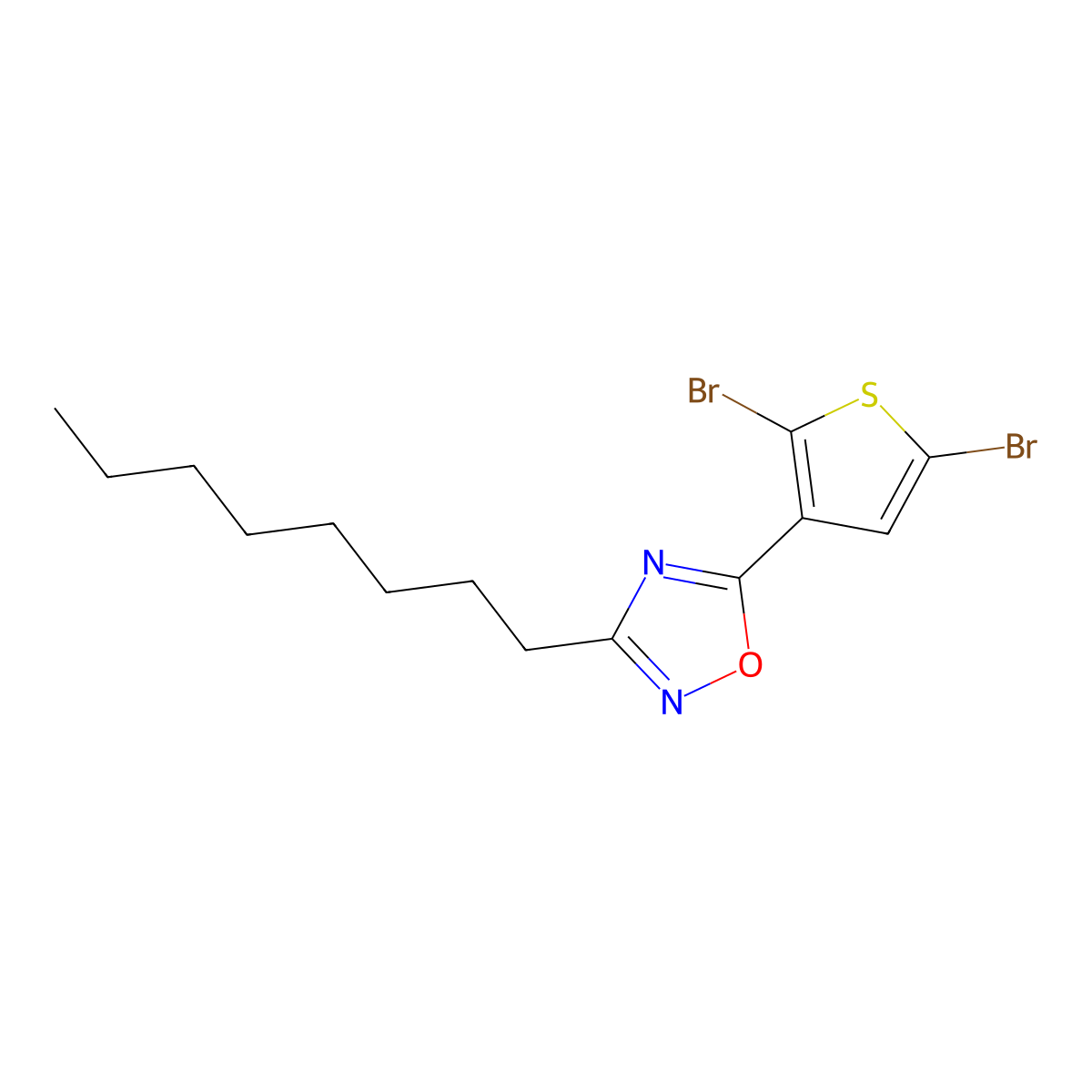 5-(2,5-Dibromo-3-thienyl)-3-octyl-1,2,4-oxadiazole molecular structure, CAS 1260722-56-2