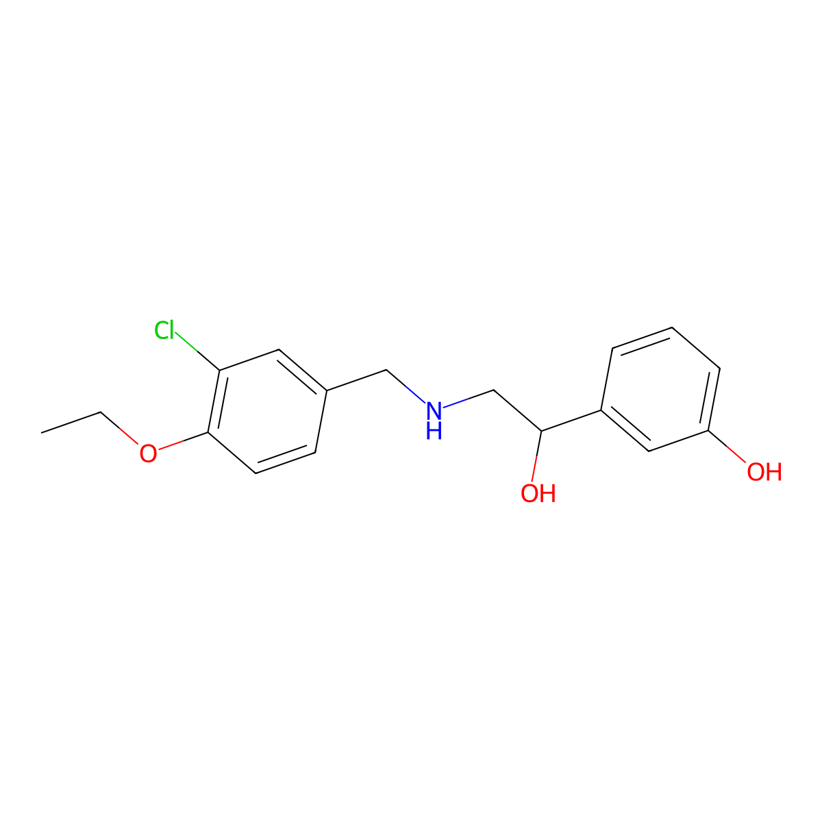 3-{2-[(3-Chloro-4-ethoxybenzyl)amino]-1-hydroxyethyl}phenol molecular structure, CAS 1260722-61-9