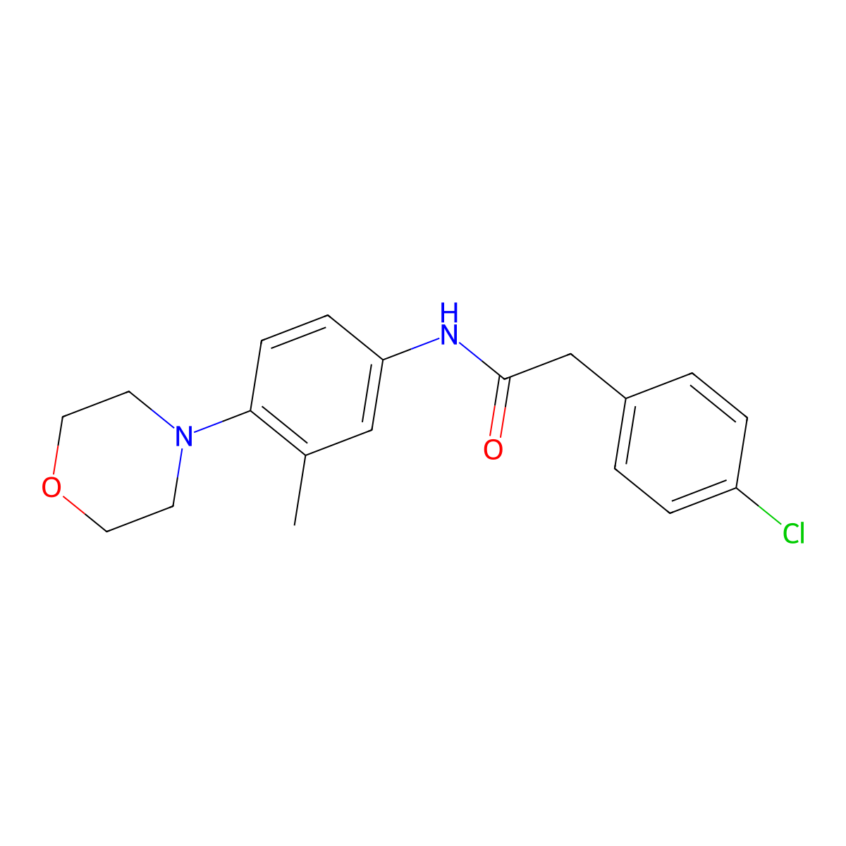 2-(4-chlorophenyl)-N-[3-methyl-4-(4-morpholinyl)phenyl]acetamide molecular structure, CAS 1260728-65-1