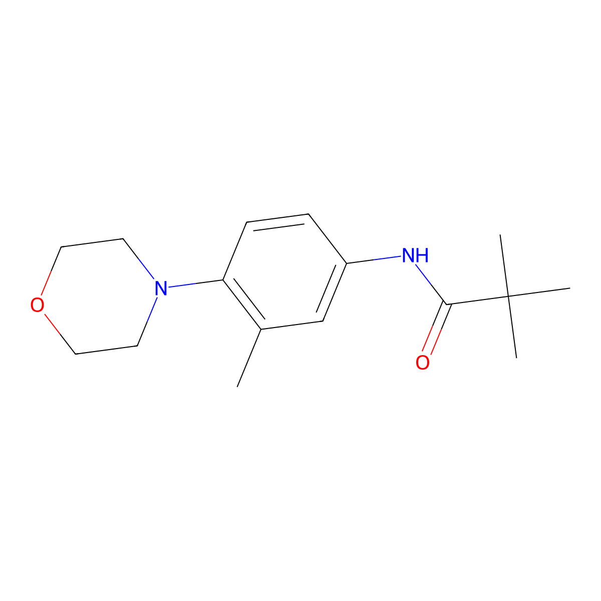 2,2-dimethyl-N-[3-methyl-4-(4-morpholinyl)phenyl]propanamide molecular structure, CAS 1260728-70-8