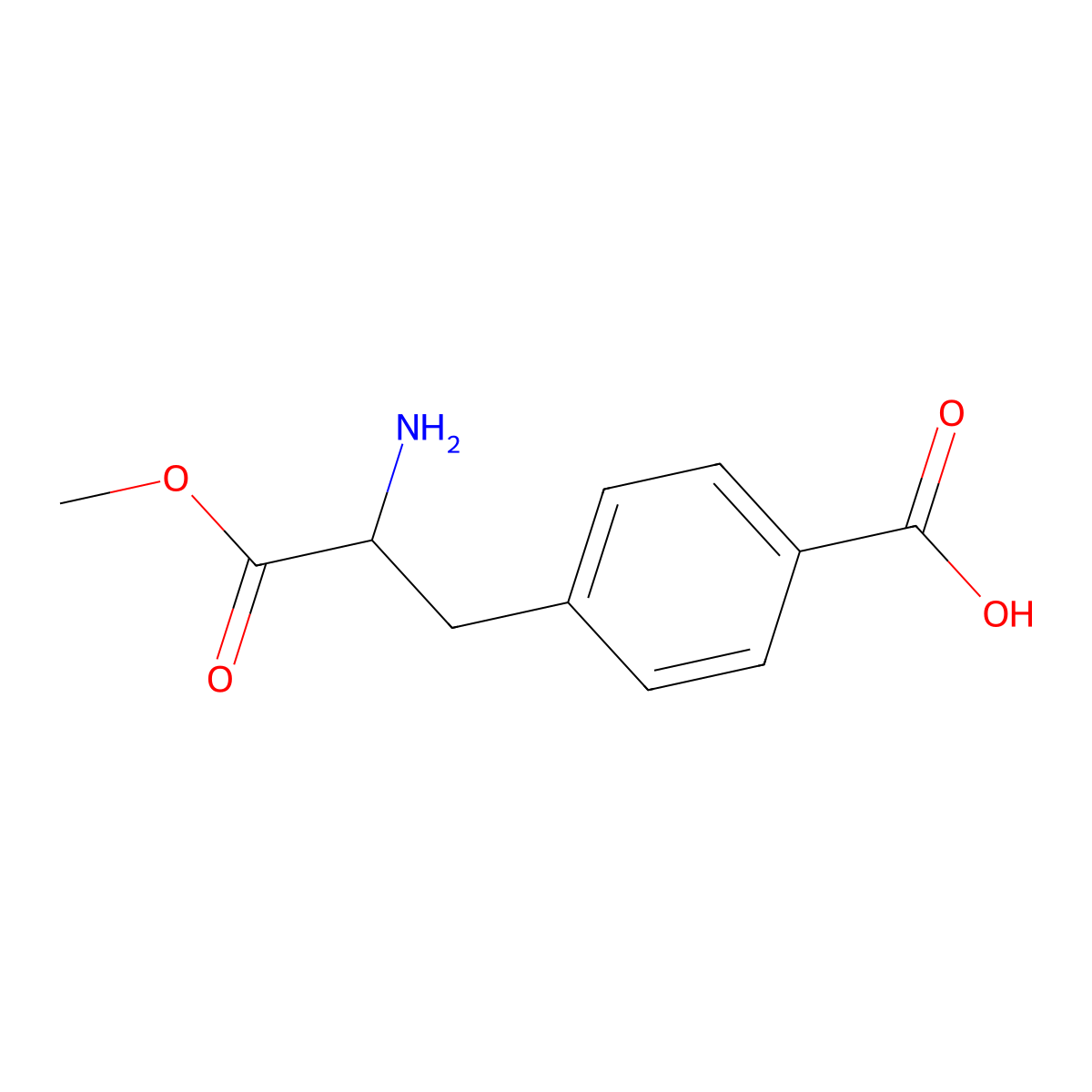 4-[(2S)-2-amino-3-methoxy-3-oxopropyl]benzoic acid molecular structure, CAS 126073-07-2