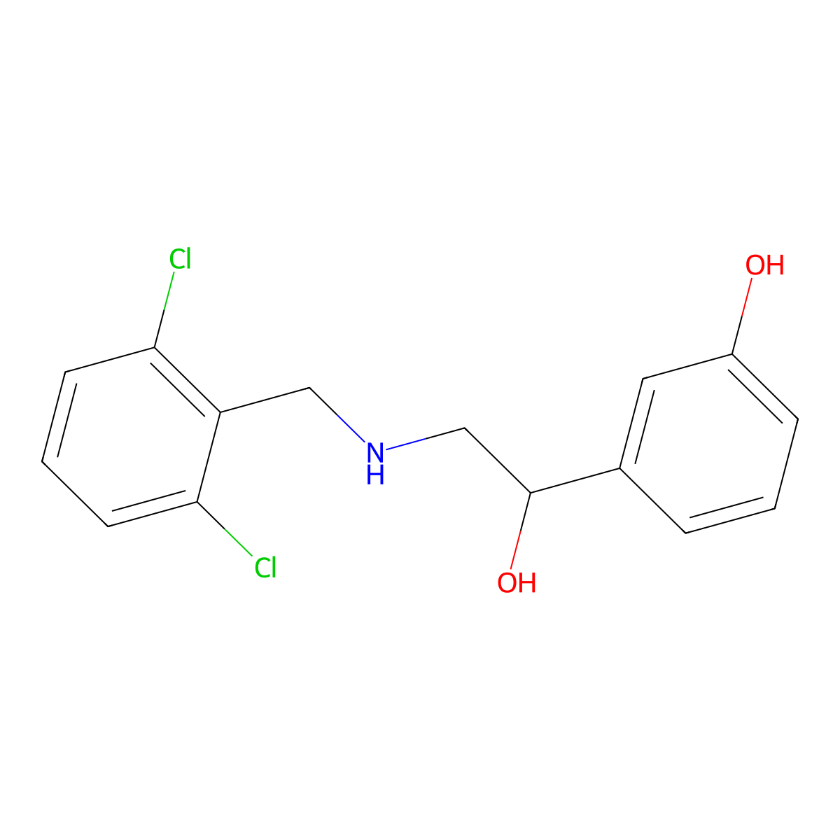 3-{2-[(2,6-Dichlorobenzyl)amino]-1-hydroxyethyl}phenol molecular structure, CAS 1260731-10-9