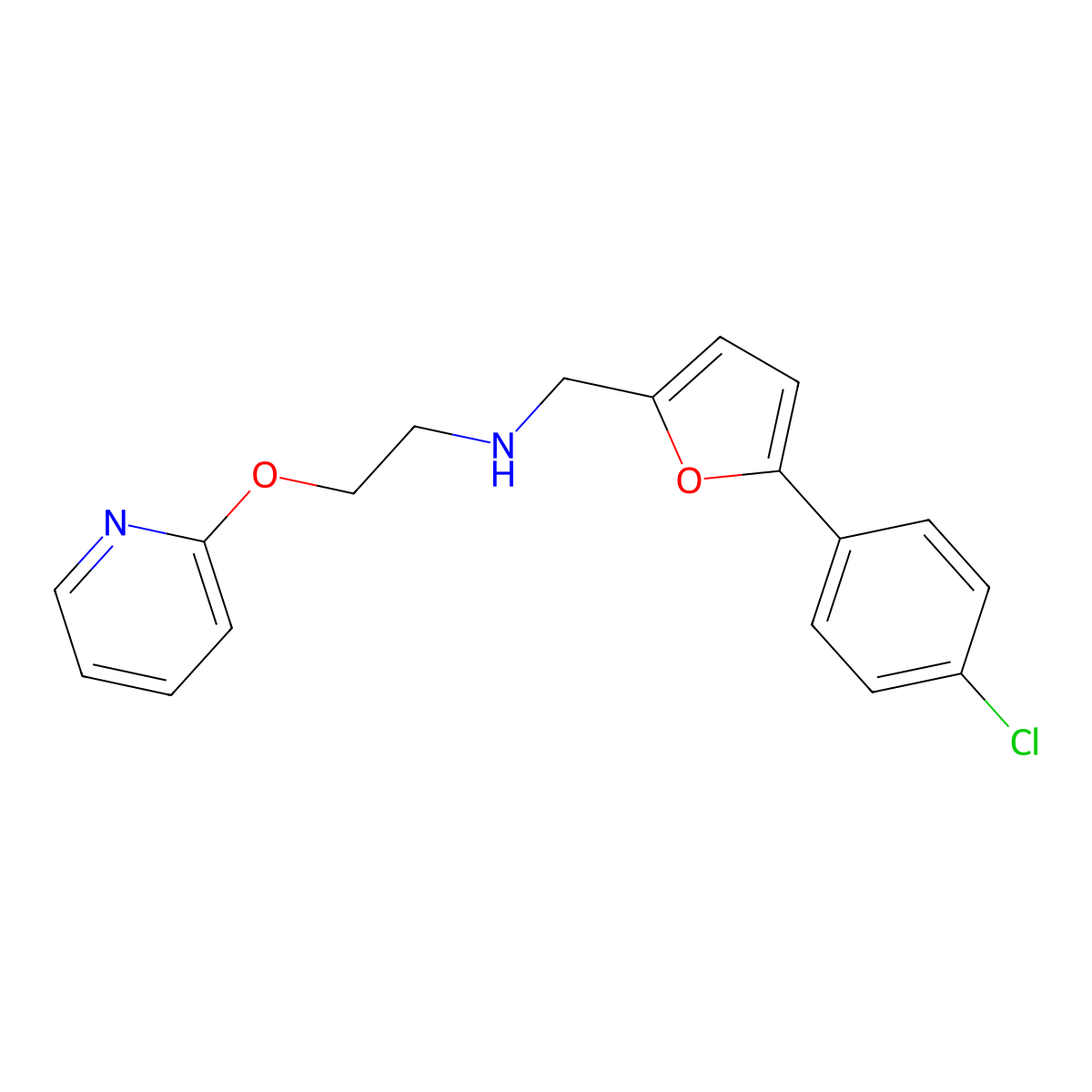 N-{[5-(4-chlorophenyl)furan-2-yl]methyl}-2-(pyridin-2-yloxy)ethanamine molecular structure, CAS 1260733-92-3