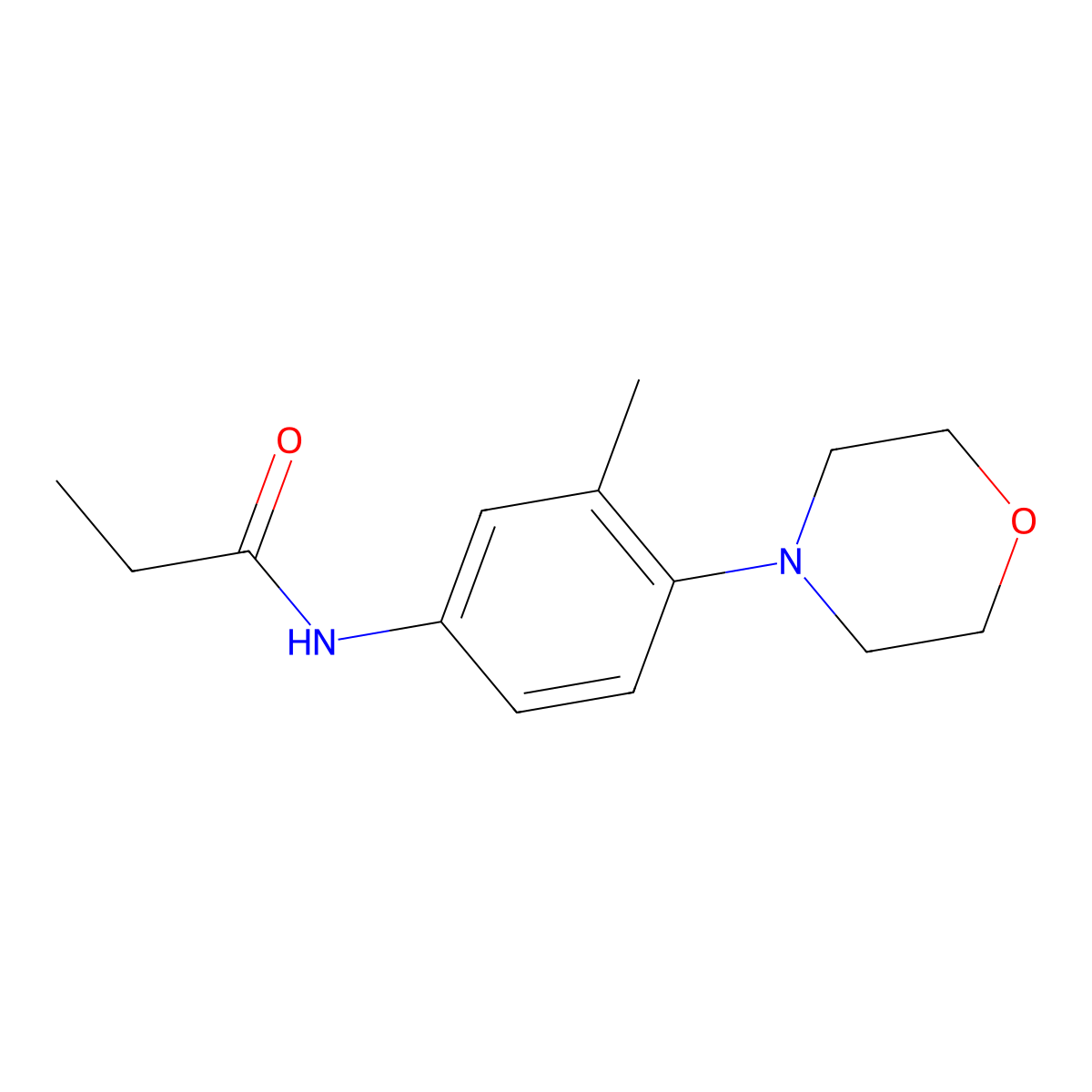 N-[3-methyl-4-(4-morpholinyl)phenyl]propanamide molecular structure, CAS 1260738-28-0