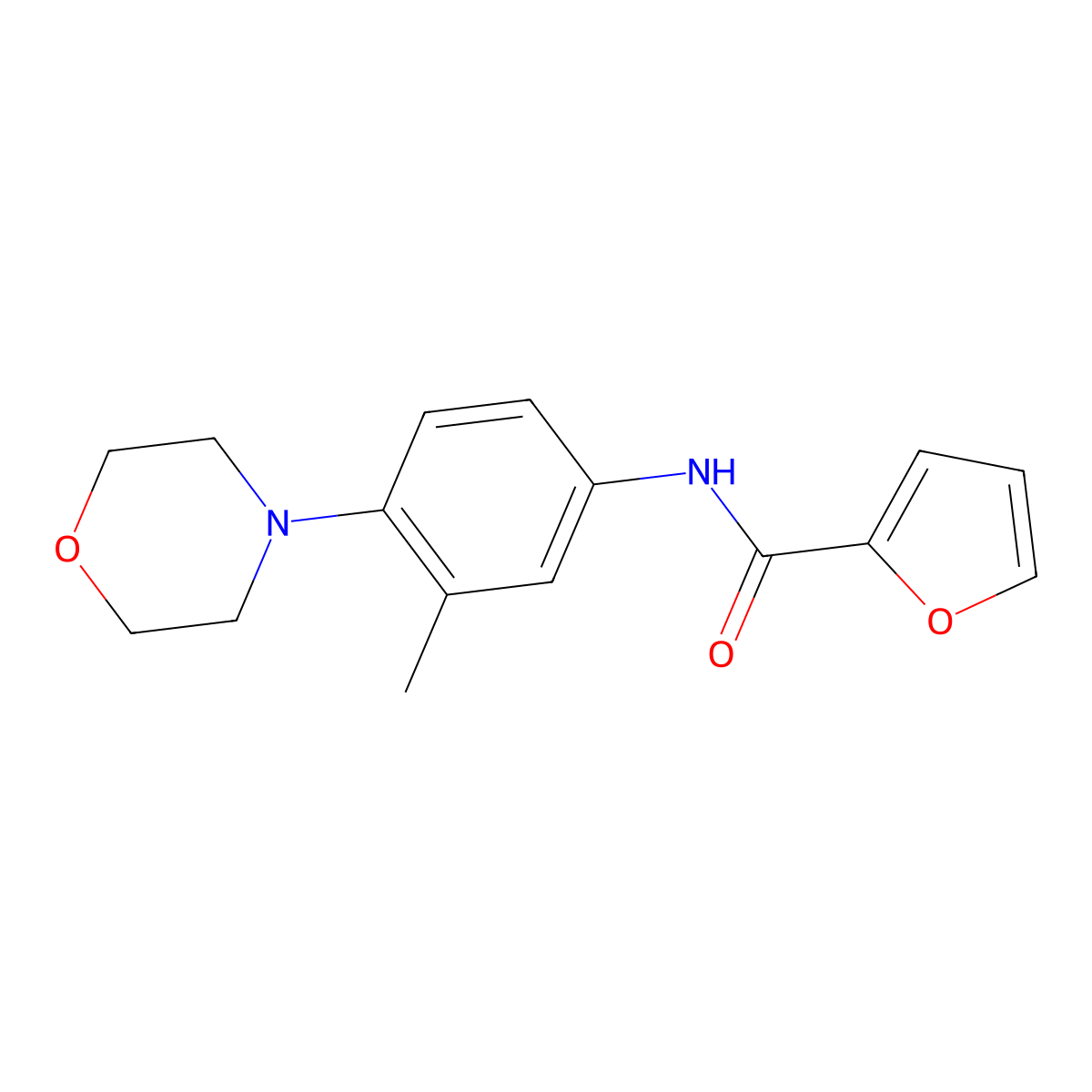 N-[3-methyl-4-(4-morpholinyl)phenyl]-2-furamide molecular structure, CAS 1260738-38-2