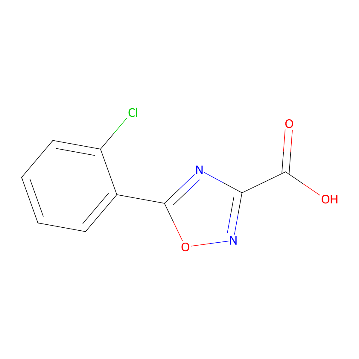 5-(2-Chlorophenyl)-1,2,4-oxadiazole-3-carboxylic acid molecular structure, CAS 1260740-15-5