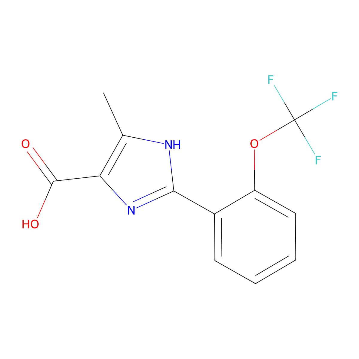 5-Methyl-2-(2-trifluoromethoxyphenyl)-3H-imidazole-4-carboxylic acid molecular structure, CAS 1260740-17-7