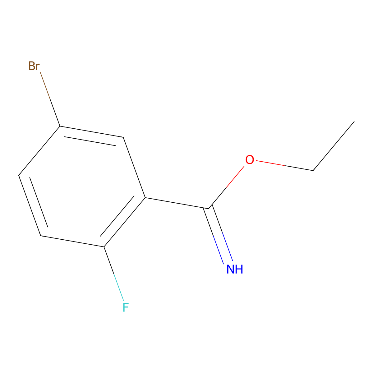 Ethyl 5-bromo-2-fluorobenzimidate molecular structure, CAS 1260740-28-0