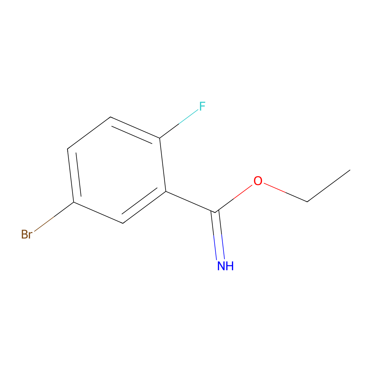 Ethyl 5-bromo-2-fluorobenzimidate molecular structure, CAS 1260740-28-0