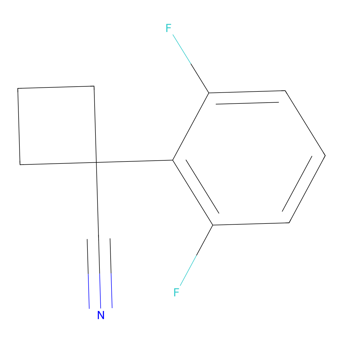 1-(2,6-Difluorophenyl)cyclobutane-1-carbonitrile molecular structure, CAS 1260741-00-1