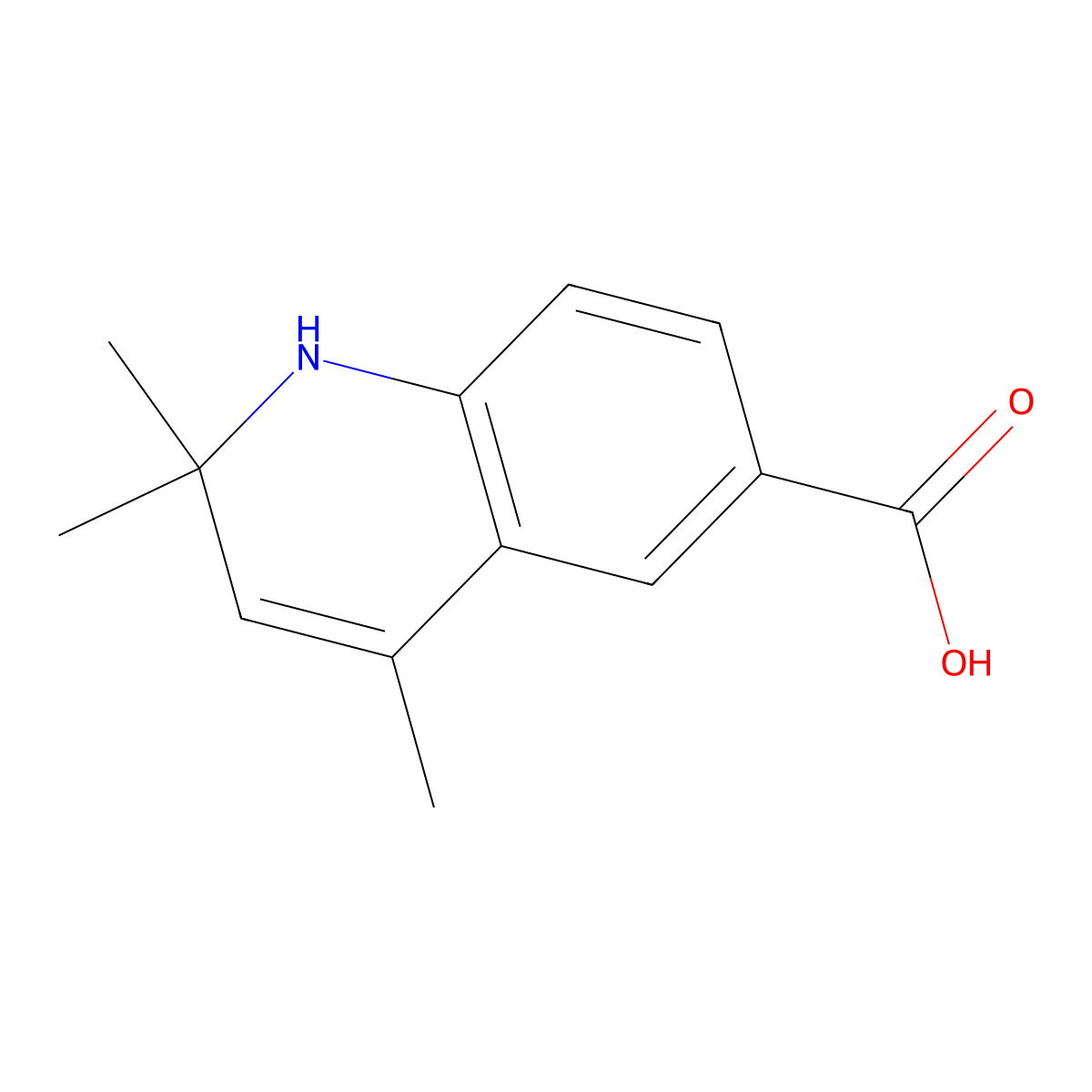 2,2,4-Trimethyl-1,2-dihydroquinoline-6-carboxylic acid molecular structure, CAS 1260741-03-4