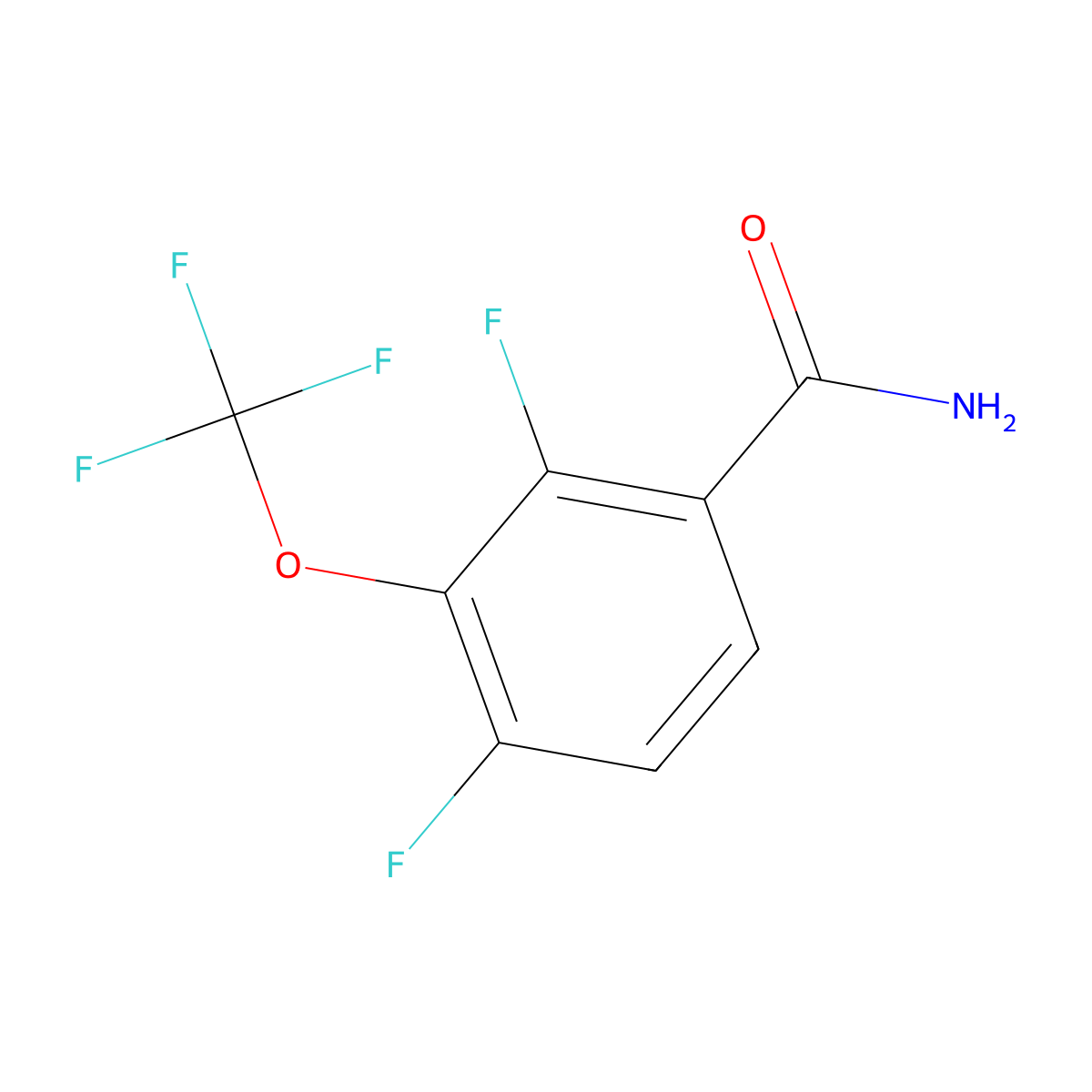 2,4-Difluoro-3-(trifluoromethoxy)benzamide molecular structure, CAS 1260741-27-2