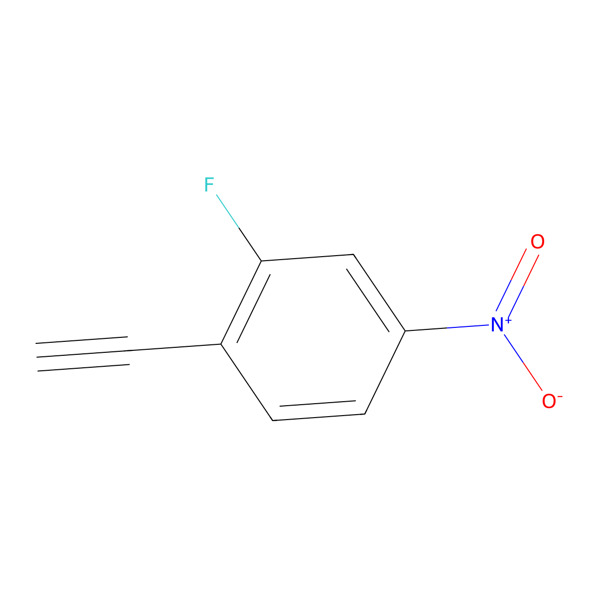 1-Ethynyl-2-fluoro-4-nitrobenzene molecular structure, CAS 1260741-37-4
