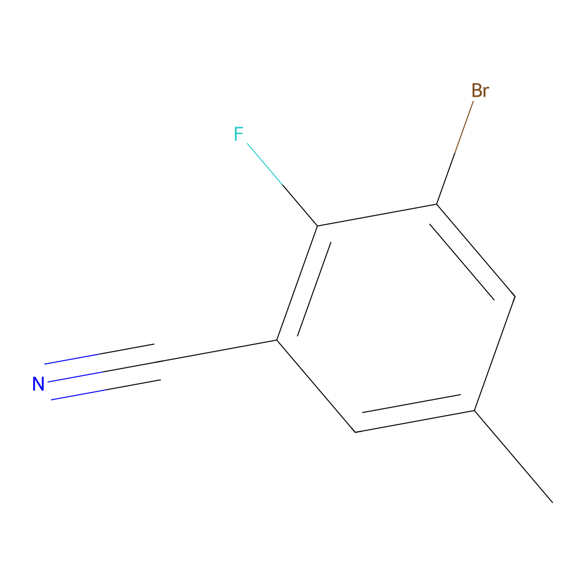 3-Bromo-2-fluoro-5-methylbenzonitrile molecular structure, CAS 1260741-40-9