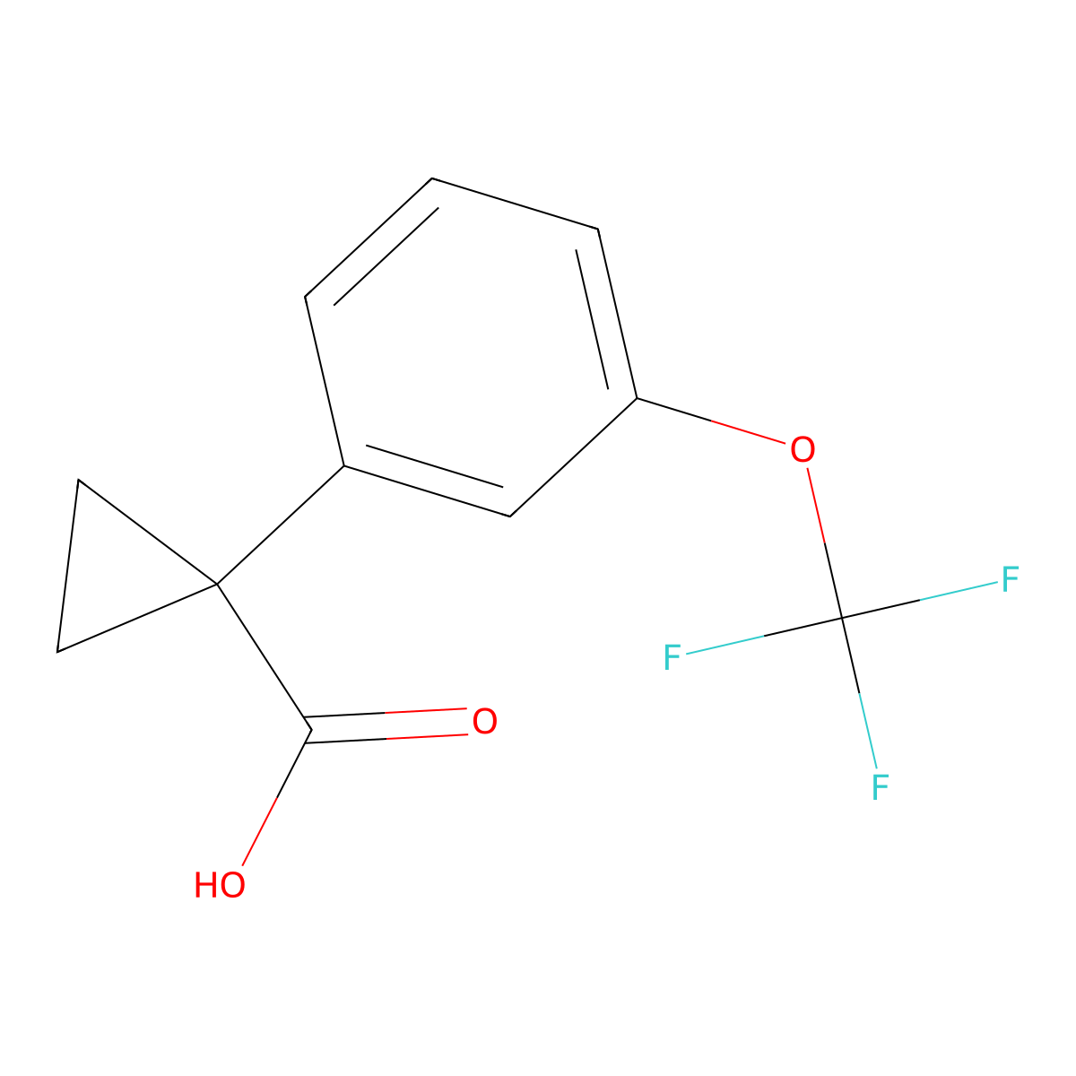 1-[3-(Trifluoromethoxy)phenyl]cyclopropane-1-carboxylic acid molecular structure, CAS 1260741-41-0