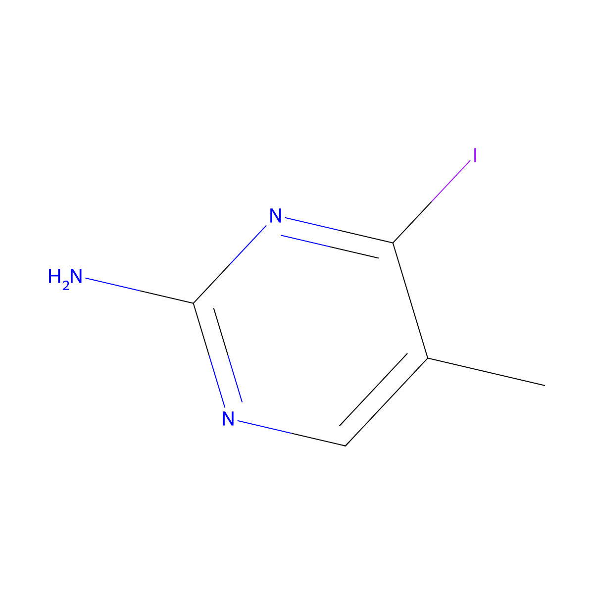 4-Iodo-5-methylpyrimidin-2-amine molecular structure, CAS 1260741-48-7