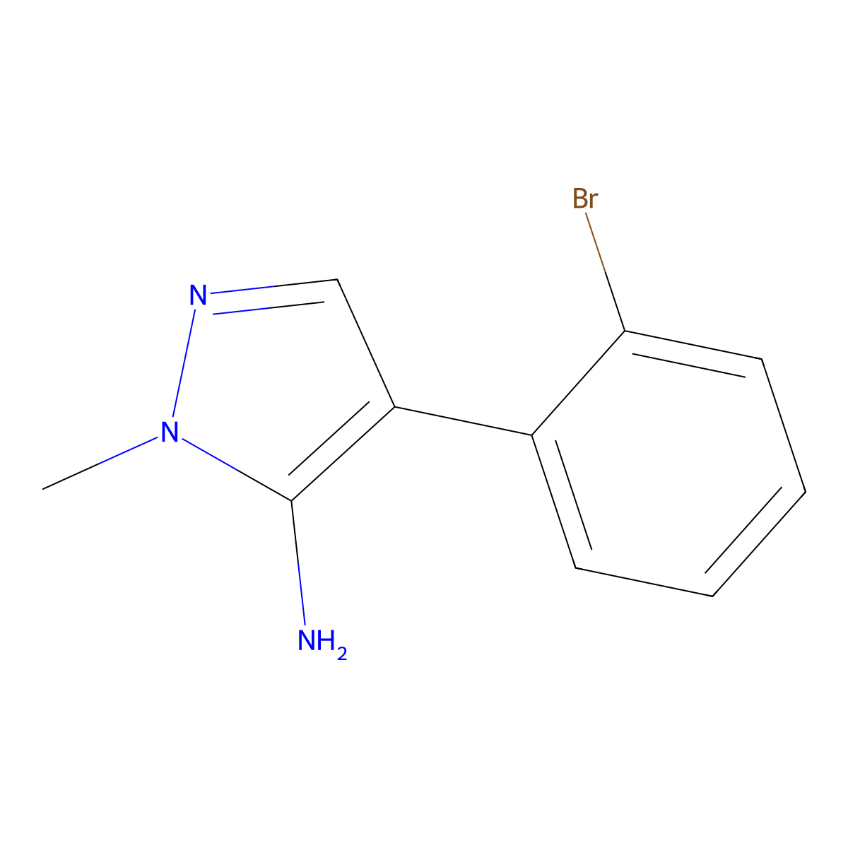 4-(2-Bromo-phenyl)-2-methyl-2H-pyrazol-3-ylamine molecular structure, CAS 1260741-55-6